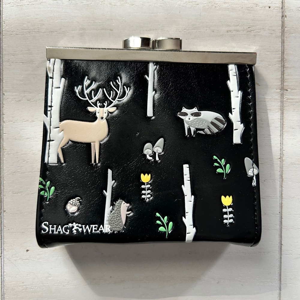 Shagwear Wallet Coin Purse Black Forest Animals‎ Deer Bear Moose Accessories